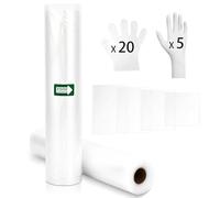 Wantli Bolsas envasar al Vacio Alimentos, 2 Rollos 32x600cm Bolsas Vacio Rollos para all Envasadora al Vacío, para Conservación y Cocción Sous Vide & Boilable, foodsaver, reutilizables, sin BPA