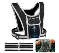 Wantli Soporte para teléfono con Chaleco para Correr con, Reflectante Chaleco de Running, cinturón Ajustable, 4 Bolsillos, Ligero y Transpirable, Adecuado para Correr, Hacer Ejercicio, Unisex