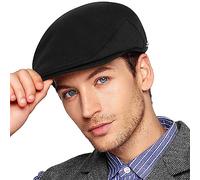 Wantonfy Gorras De Hombre Boina Plana Tweed Otoño e Invierno Gorra Gatsby Newsboy Estilo Retro Driving Cap Sombrero con Orejeras Ajustables
