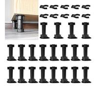 WANTOUTH 20 pcs Patas Regulables para Muebles, PatasArmario Cocina Ajustables de 100-120mm, Patas de Plastico para Muebles de Cocina con Clips de Fijación para Zócalo paraPatas de Sofás/Armarios