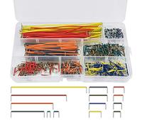 WANTOUTH 560 Piezas Cable de Puente Cables para Hacer Puente de Aluminio Revestido de Cobre Alambre de puente de 14 Longitudes con Caja de Almacenamiento de Plástico para Placa de Pruebas
