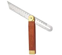 WANTOUTH Falsa Escuadra Carpintero 230mm Escuadra de Carpintero Escuadras Metálicas Carpintero con Mango de Madera Falsa Escuadra para Medir Angulos para Artesano Carpintero Arquitecto Ingeniero