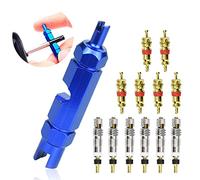 WANTOUTH Llave de válvula para bicicleta, extractor de válvula azul, 6 unidades, válvula francesa, válvula francesa, 6 presta, adaptador de válvula Presta para bicicleta