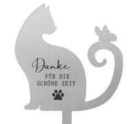WANTOUTH Placa de Metal para Tumba con Grabado, Piedra Conmemorativa de Gato, Placa Conmemorativa de jardín para Tumbas de Animales, Lápida de Luto para Gatos, Regalo para dueños de Mascotas, 30x18cm
