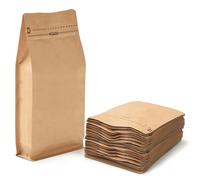Wantpack Bolsas de café resellables con cremallera lateral con válvula de desgasificación, bolsas de café kraft natural de alta barrera con forro de papel de aluminio, bolsas de almacenamiento de