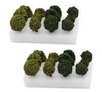 Wanwanzi 24 arbustos mixtos de arbustos en miniatura para grupos de vegetación - Arbustos de césped artificial realista - para modelos de ferrocarriles y terreno de juego de guerra