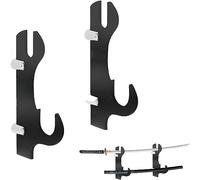 Wanwanzi Soporte de pared para espadas, soporte de pared de espadas de 2 niveles, soporte de espada, soporte de mesa de lujo para espada Katana o Wakizashi, puede soportar todas las espadas (negro)
