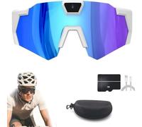 WANWEN 4K HD Baseball Glasses with Camera, 2026 Upgrade Smart Video Recording Glasses, Windproof Outdoor Smart Camera Video Recording Sunglasses & Memory Card for Men Women (Blue,64GB)