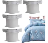 WANWEN 4pcs Bed Sheet Holder with Lock Strips, Heavy Duty Bed Sheet Corner, Lock Sheet Holders Set, Non-Slip Sheet Holders, Open Corner Bed Sheet Holder (Gray)