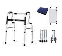 WANWEN Andador, Andador con Ruedas de Aluminio para Silla de Ruedas eléctrica con Asiento, Andador con Ruedas de Movilidad Plegable con Ruedas de 6 Pulgadas, Plateado Little Surprise