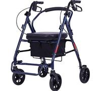 WANWEN Andador, Andador de Cuatro Ruedas, Andador de Movilidad de Aluminio, Ayuda para Caminar Plegable con Asiento Acolchado, Andador Ultraligero con Soporte para la Espalda Little Surprise
