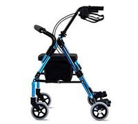 WANWEN Andador, Andador de Cuatro Ruedas con Pedal, Frenos bloqueables, empuñaduras cómodas Ajustables en Altura, Andador Plegable de Cuatro Ruedas con Bolsa de envío Little Surprise
