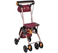 WANWEN Andador, Andador Ligero con Asiento y Ruedas, Andadores Plegables para Personas Mayores Ayudas para Caminar de Movilidad Médica Portátil con Bolsa de Almacenamiento Marco para Caminar para