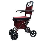 WANWEN Andador, Andador Ligero Plegable de Cuatro Ruedas con Andador de Asiento, Patinete de Mano de Ocio Little Surprise