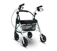 WANWEN Andador, Andador Plegable Andador de 4 Ruedas con Asiento Acolchado Frenos bloqueables con Cesta de la Compra Unidad de Carro Ayuda para la Movilidad con Asiento Little Surprise