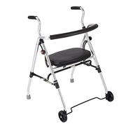 WANWEN Andador, Andador Plegable Ligero, Andador rodante de Aluminio de 2 Ruedas para Personas Mayores con Ruedas fijas, Asiento de Esponja y Respaldo Little Surprise
