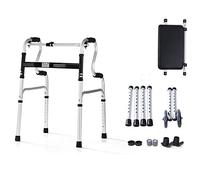 WANWEN Andador, Andador Plegable Ligero de Aluminio con Asiento Acolchado, Andador rodante de Movilidad, Ruedas de 6 Pulgadas, Plateado Little Surprise