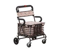 WANWEN Andador, Andador Plegable Ligero Portátil Carro Asistido Caminar Cesta De La Compra con Ruedas Compacto Little Surprise