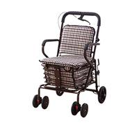 WANWEN Andador, Carrito de Compras, Anciano Plegable para Caminar con Carrito de Compras con Asiento, andadores para Ancianos, Apto para Alturas Inferiores a 158 cm, Carga 100 kg Little Surprise