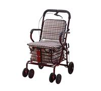 WANWEN Andador, Carrito de Compras, Anciano Plegable para Caminar con Carrito de Compras con Asiento, andadores para Ancianos, Apto para Alturas Inferiores a 158 cm, Carga 100 kg Little Surprise