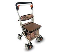 WANWEN Andador, Carro de Compras Plegable, Andador de Cuatro Ruedas, Carrito pequeño, Carrito para Ancianos con Cesta de Almacenamiento para Personas Mayores Little Surprise