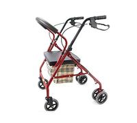 WANWEN Andador para Personas Mayores Andador Andador Andador Andador Plegable con Asiento Acolchado Frenos bloqueables Asas ergonómicas y Bolsa de Transporte (Rojo) Little Surprise