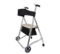 WANWEN Andador para Personas Mayores, Andador de Aluminio con Ruedas, Andador de Compras Plegable Ligero con Cesta de Almacenamiento Grande y Asiento Blando Little Surprise