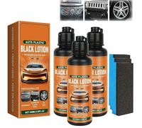 WANWEN Auto Plastic Restorer Kit, Auto Plastic Black Lotion, Plastic Care for Car Interior, Restore Luster of Faded Plastics and Rubbers, Car Plastic Restorer (3pcs)