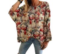WANWEN Christmas Crochet Sweater Women Tree Knit Pullover Xmas Holiday Sweaters Loose Batwing Jumpers Cute Graphic Crochet Hollow out Drop Shoulder Pullover (D,S)