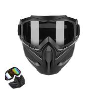 WANWEN Detachable Full Face Goggle Mask, Grass Cutting Goggles and Mask, Anti-Fog UV, Dust, Windproof Protective Impact Resistant, HD Lens, Large Viewing Hood for Welding & Riding (Black)