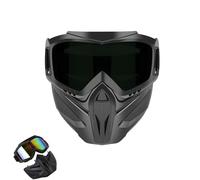 WANWEN Detachable Full Face Goggle Mask, Grass Cutting Goggles and Mask, Anti-Fog UV, Dust, Windproof Protective Impact Resistant, HD Lens, Large Viewing Hood for Welding & Riding (Grey)