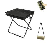WANWEN Foldable Backpack Stool, Portable Mini Outdoor Camping Folding Seat with Adjustable Shoulder Strap, Mountaineering and Hiking Stool, for Camping, Fishing, Hiking, Picnics, Barbecue (Black)