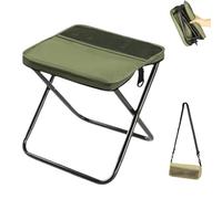 WANWEN Foldable Backpack Stool, Portable Mini Outdoor Camping Folding Seat with Adjustable Shoulder Strap, Mountaineering and Hiking Stool, for Camping, Fishing, Hiking, Picnics, Barbecue (Green)