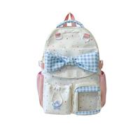 WANWEN Kids Backpack for Girls, School Bags for Middle School Students, Cute Book Bag for Elementary Primary, Kawaii Y2K ta Backpack, Children Shoulder Bag Bookbag (Beige)