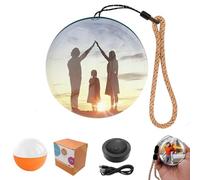 WANWEN Magic Crystal Ball Ornament, WiFi Personalized Crystal Ball Video Player, Core Memory Orb, 2.7" Memory Orb Christmas Ornament, Uploadable Videos & Photos (Orange)