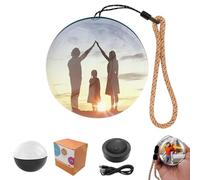 WANWEN Magic Crystal Ball Ornament, WiFi Personalized Crystal Ball Video Player, Core Memory Orb, 2.7" Memory Orb Christmas Ornament, Uploadable Videos & Photos (Black)