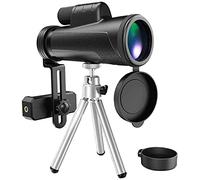 WANWEN Monocular Impermeable Ipx7 portátil 12X50 con visión Nocturna Bak4 Prism Fmc Lens Monocular con Adaptador para teléfono Inteligente y trípode para observación de Aves Little Surprise