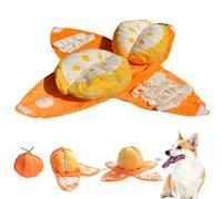 WANWEN Orange Hide-and-Seek Plush Dog Toy, Interactive Squeaky Puzzle Toy with Hidden Pockets, Watermelon Snuffle Toys, Nosework Snuffle Mat with Crinkle Papers, for All Dogs (Orange)