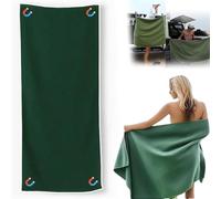 WANWEN Outdoor Magnetic Bath Towel, Oversized Microfiber Bath Towel, Quick-Dry Sand-Resistant with Magnetic Closure for Beach, Pool, Travel, Gym Camping (Green)
