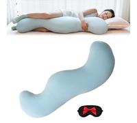 WANWEN Pea Pod Body Pillow for Side Sleeper, Long Bolster Hug Pillow for Bed, Soft Ergonomic Cooling Body Almohada, Breathable Supportive Almohadas para Back, Arms, Hip, Knees & Leg Support (120cm)