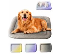WANWEN Pet Cooling Pad Mat for Dogs and Cats, Ice Silk Summer Cool Bed Blanket in Gradient Colours, Washable & Non-Slip Breathable Sleeping Pad for Sofa, Floor, Indoor Outdoor Use (Gray,S)