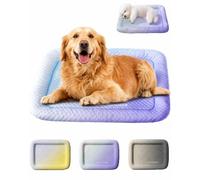 WANWEN Pet Cooling Pad Mat for Dogs and Cats, Ice Silk Summer Cool Bed Blanket in Gradient Colours, Washable & Non-Slip Breathable Sleeping Pad for Sofa, Floor, Indoor Outdoor Use (Purple,L)