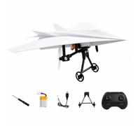 WANWEN RC Paper Airplane Kit with Gyro Stabilizer, 2.4GHz DIY Electric Remote Control Plane with Dual Propellers, DIY Stem Airplane Kit or Hobbyists and Beginner Flyers (Paper Airplanes Not Included)