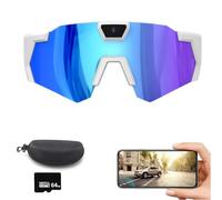 WANWEN Smart Glasses Camera, Gafas con Cámara 4K, Adecuadas para Hombres y Mujeres, Fotografía y Grabación de Vídeo HD 1080P, Deportes al Aire Libre (Blue A)
