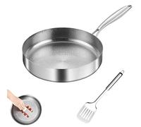 WANWEN Titanium Hammered Pan Pro, Sartén de Titanio Plateful, Sartén Martillada de Titanio Puro Pletefull con Tapa, Antiadherentes, Ligero, para TodoTipo de Cocina (with lid,28cm)