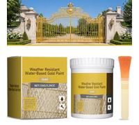 WANWEN Weather Resistant Water-Based Gold Paint, Rich Pigment Metallic Acrylic Gold Leaf Paint, Waterproof Liquid Spray Paint, Non-Fading, for Metal, Wood, Home Decoration (1PCS)