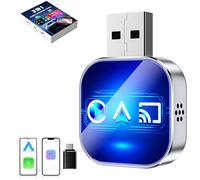 WANWEN Wireless CarPlay Mirror Link Adapter, Upgrade 3 in 1 Auto Adapter, AirPlay/Android Auto/CarPlay, Wi - Fi 2.4/5 GHz Y Bluetooth 5.0, Plug and Play, Conexión Rápida Y Estable (E)