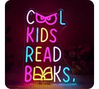 Wanxing Cool Kids Read Books Neón Carte,USB Regulable Alimentada Luz de Neón,LED Letreros Luminosos,Regalos para niños y niñas para dormitorio,mesita de noche,sala de estar, decoración de pared