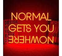 Wanxing Normal Gets You Nowhere - Cartel de neón LED rojo con letra de alimentación USB, luces de neón para dormitorio, pub, casa, bar, club, fiesta, ventana, decoración de pared, regalo