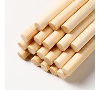 WANYI 100 Piezas Palitos de Madera Redondos, Palos de Madera, 6mm x 300mm Palos Madera Manualidades, Listones de Madera para Bricolaje Proyectos de Manualidades Modelismo